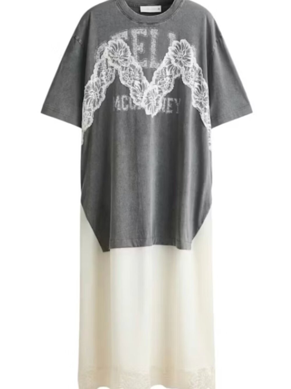 Stella McCartney x H&M Black Lace Maxi T-Shirt Dress Logo Detail XS